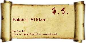 Haberl Viktor névjegykártya